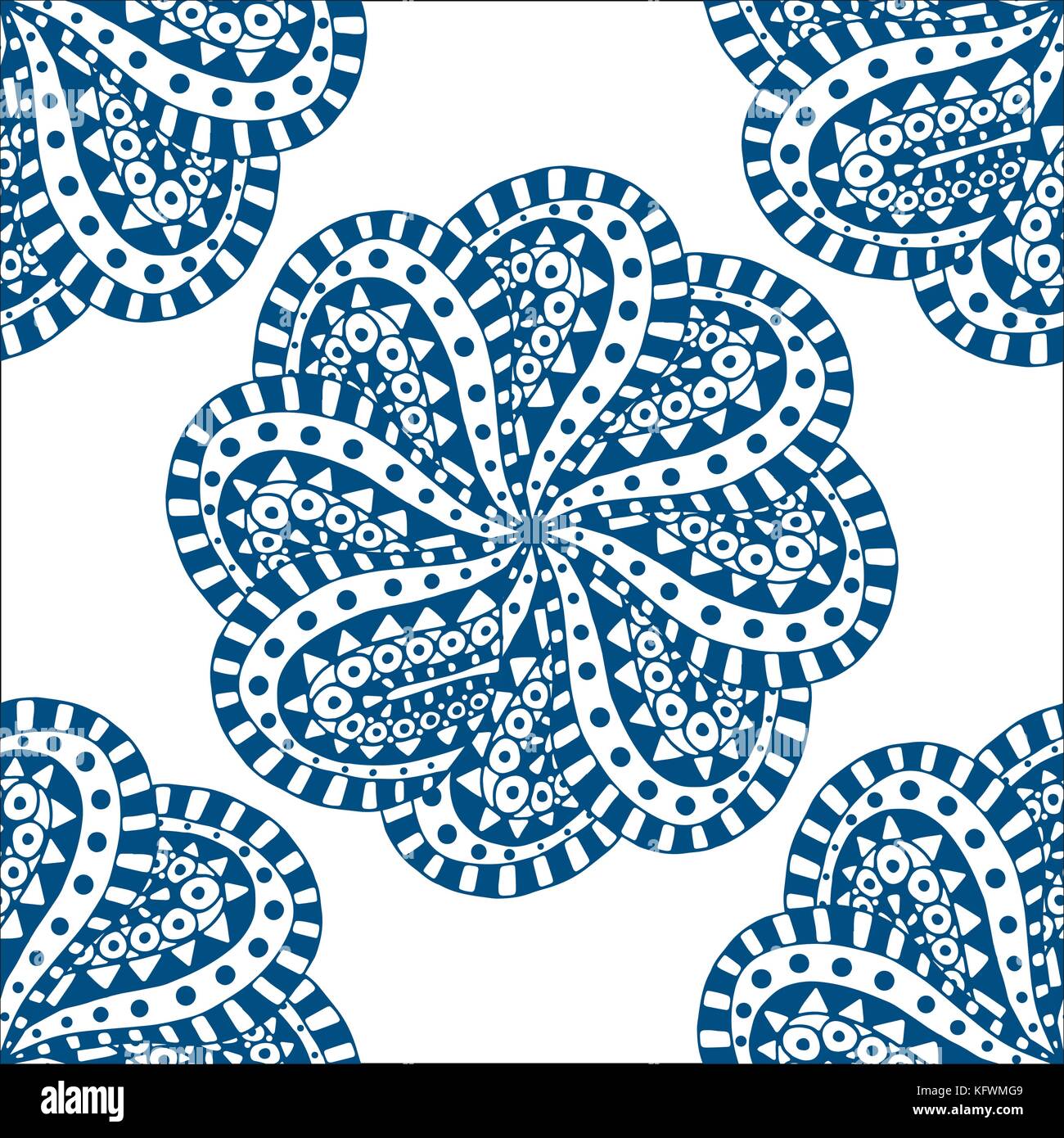 Vector seamless blue pattern. Isolated on white Stock Vector Image ...