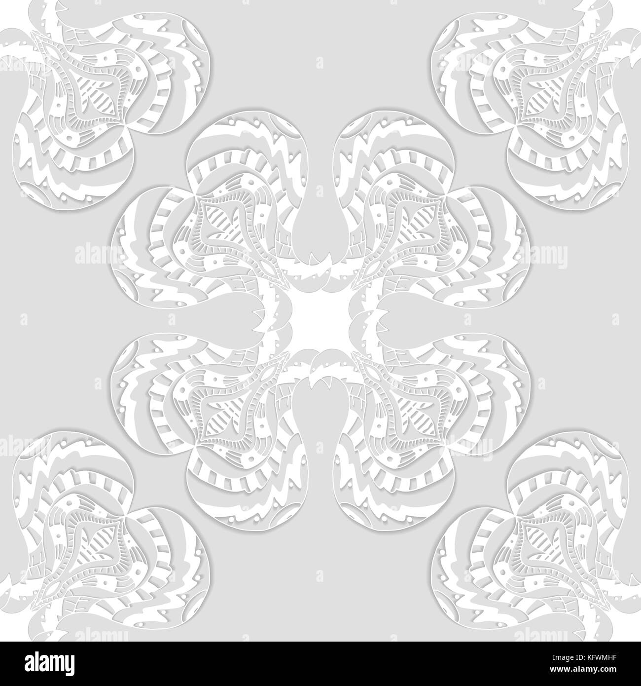 Vector seamless white pattern. Isolated on white Stock Vector Image ...