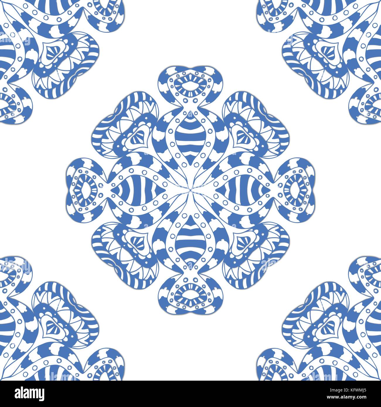 Vector seamless blue pattern. Isolated on white Stock Vector Image ...