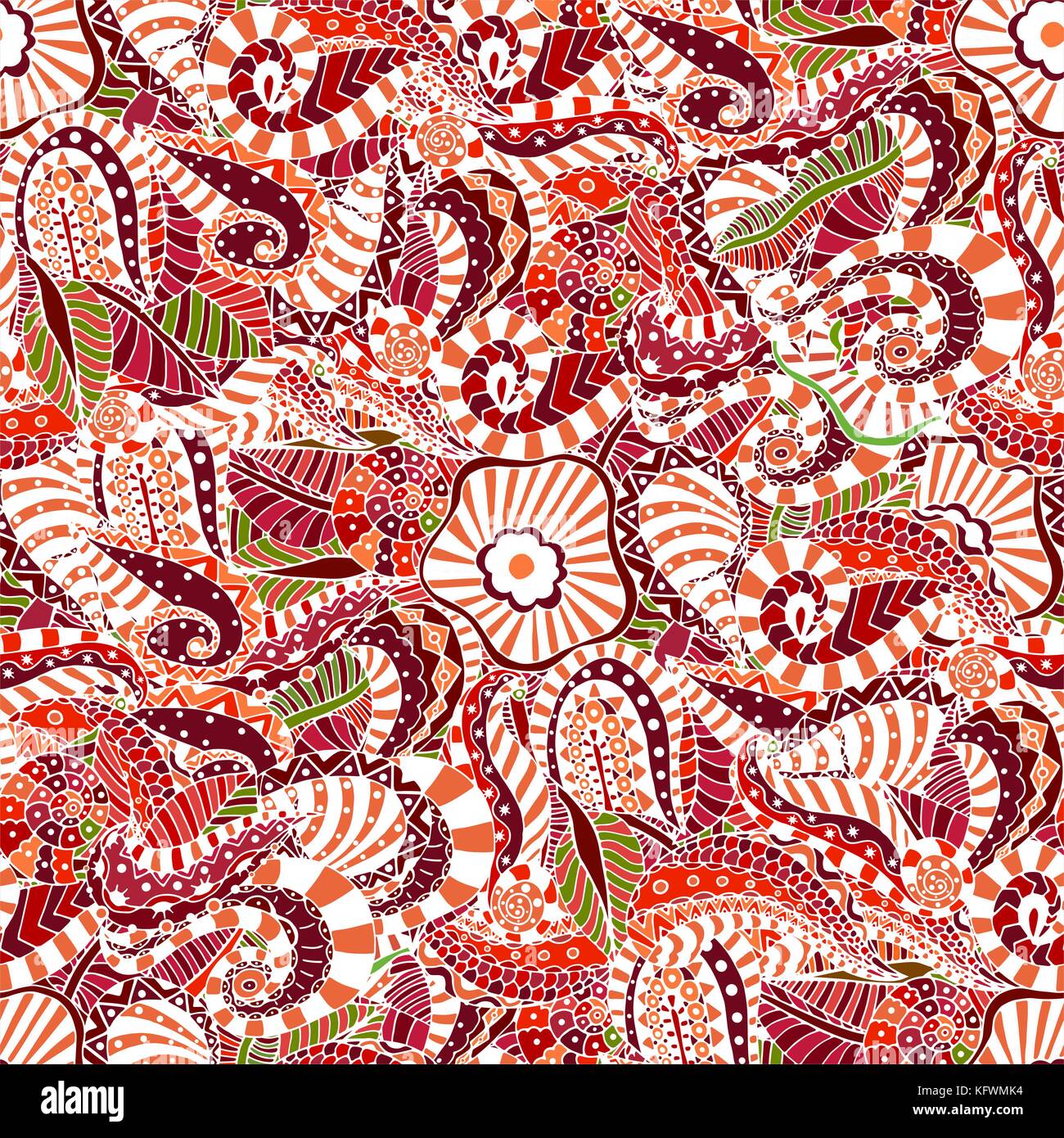 Seamless abstract hand-drawn floral pattern. Vector illustration Stock ...