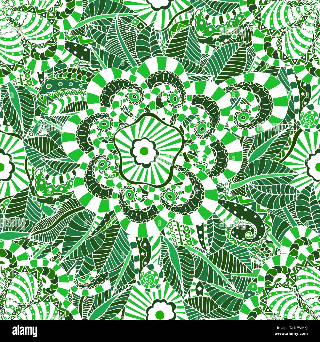 Seamless abstract hand-drawn floral pattern. Vector illustration Stock ...