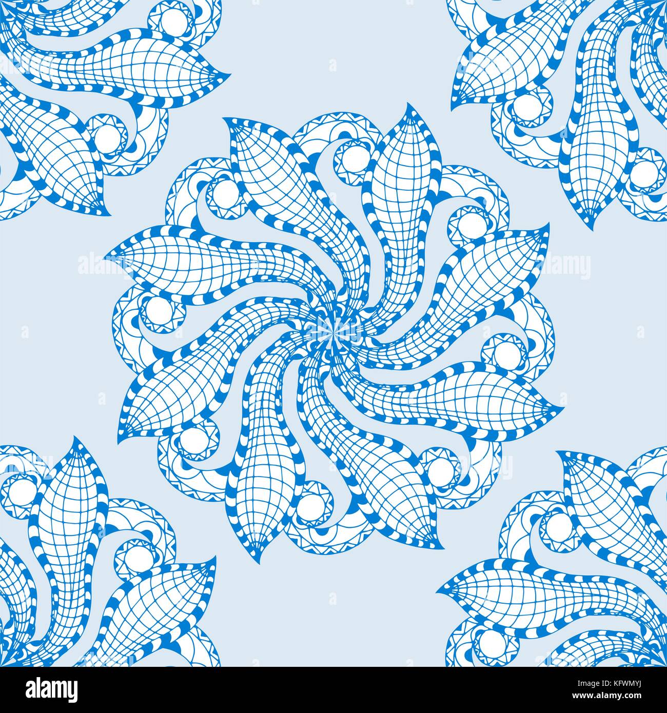 Vector seamless blue pattern. Isolated on white Stock Vector Image ...