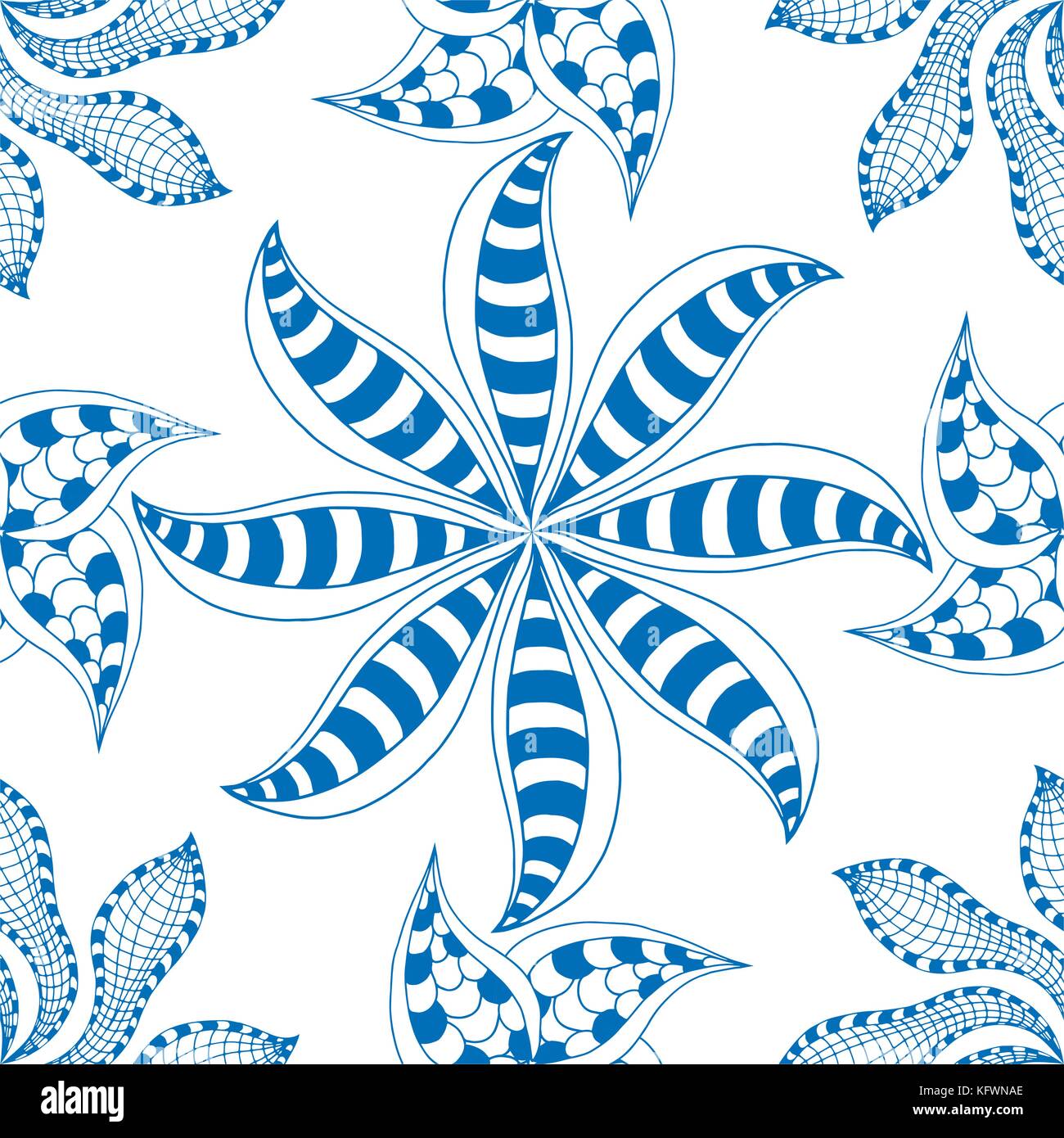 Vector seamless blue pattern. Isolated on white Stock Vector Image ...