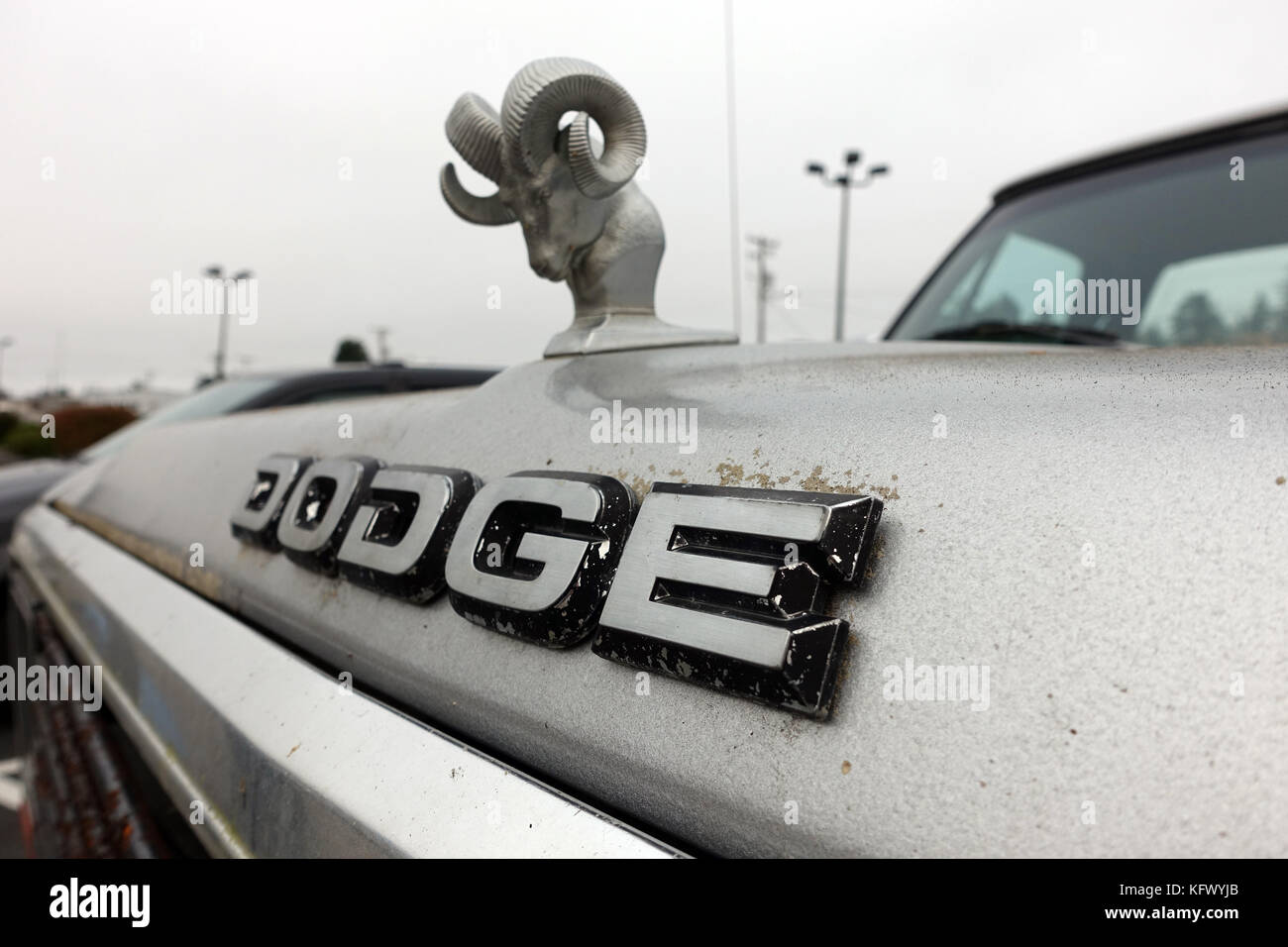 Florence, USA. 06th Sep, 2017. The lettering 'Dodge' and the brand logo of  Dodge, the head of ram, can be seen on a vehicle in Florence, US, 06  September 2017. Dodge is