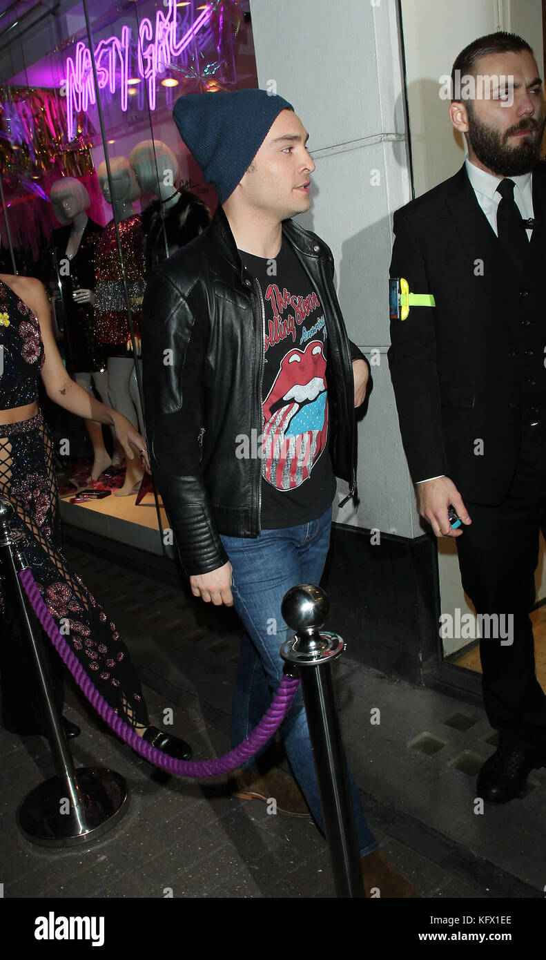 London, UK. 01st Nov, 2017. Ed Westwick attends Nasty Gal UK Pop Up Launch Party in Carnaby Street Credit: WFPA/Alamy Live News Stock Photo