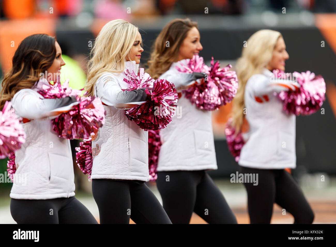 October 29th, 2017: Cincinnati Bengals offensive guard Trey Hopkins (66)  enters the field before the NFL football game between the Indianapolis  Colts and the Cincinnati Bengals at Paul Brown Stadium, Cincinnati, OH.