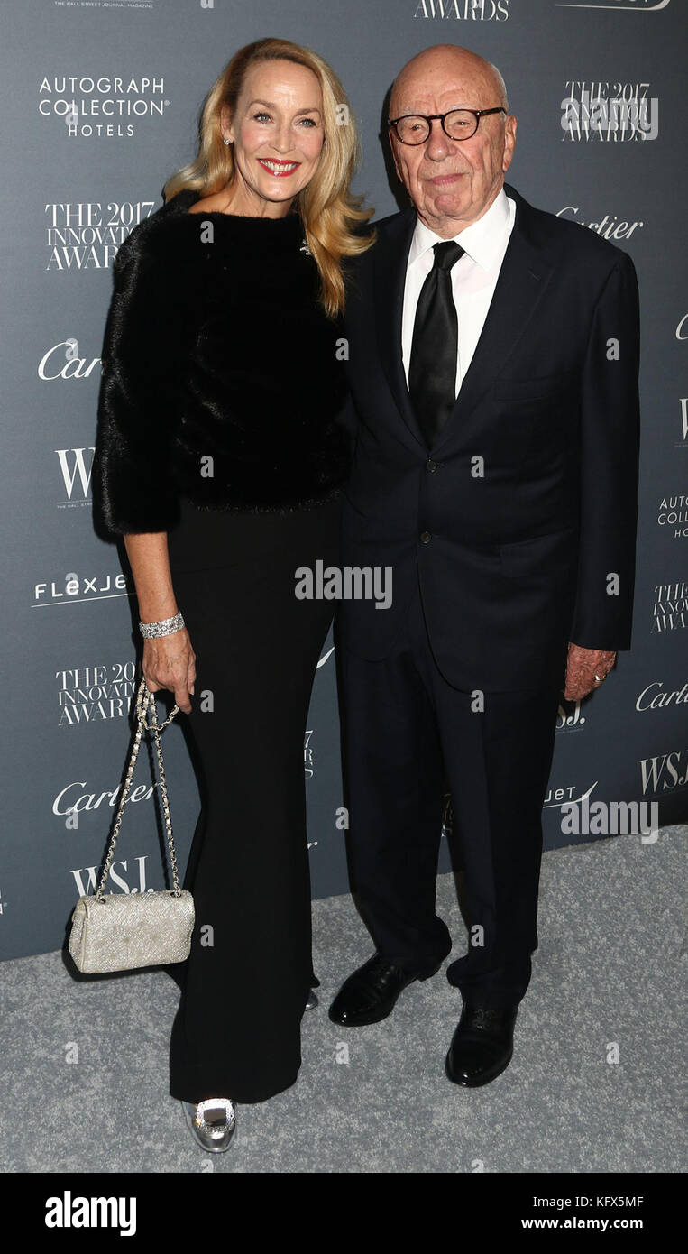 New York City, New York, USA. 1st Nov, 2017. JERRY HALL and RUPERT