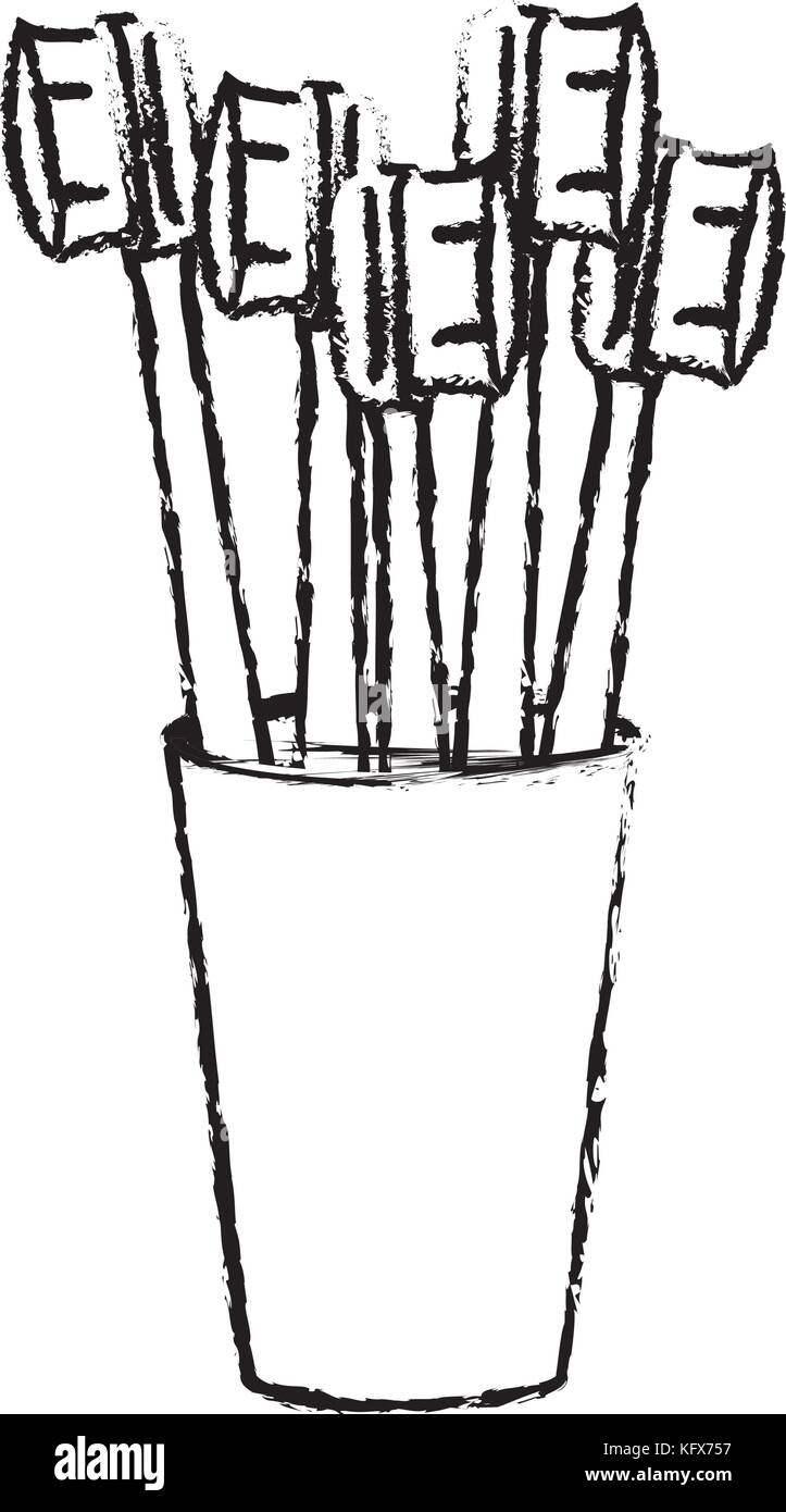 glass with several toothbrush in monochrome blurred silhouette Stock ...