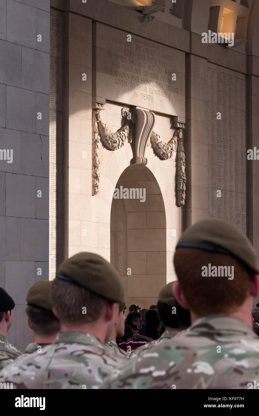 The Last Post Ceremony at Menin Gate World War 1 Memorial Ypres Flanders Belgium Stock Photo