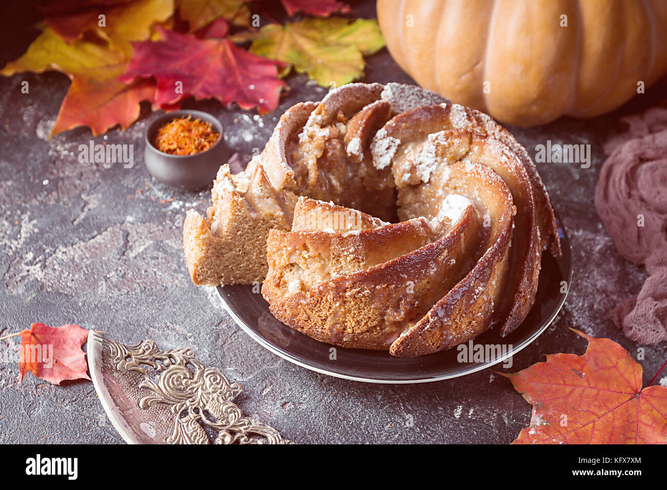 Bundt cake with saffron Stock Photo Alamy