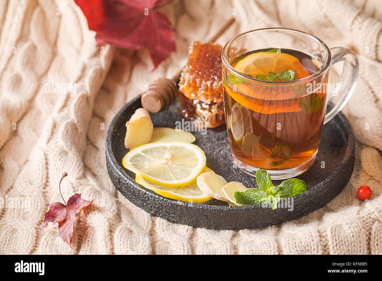 healthy sea buckthorn tea Stock Photo - Alamy