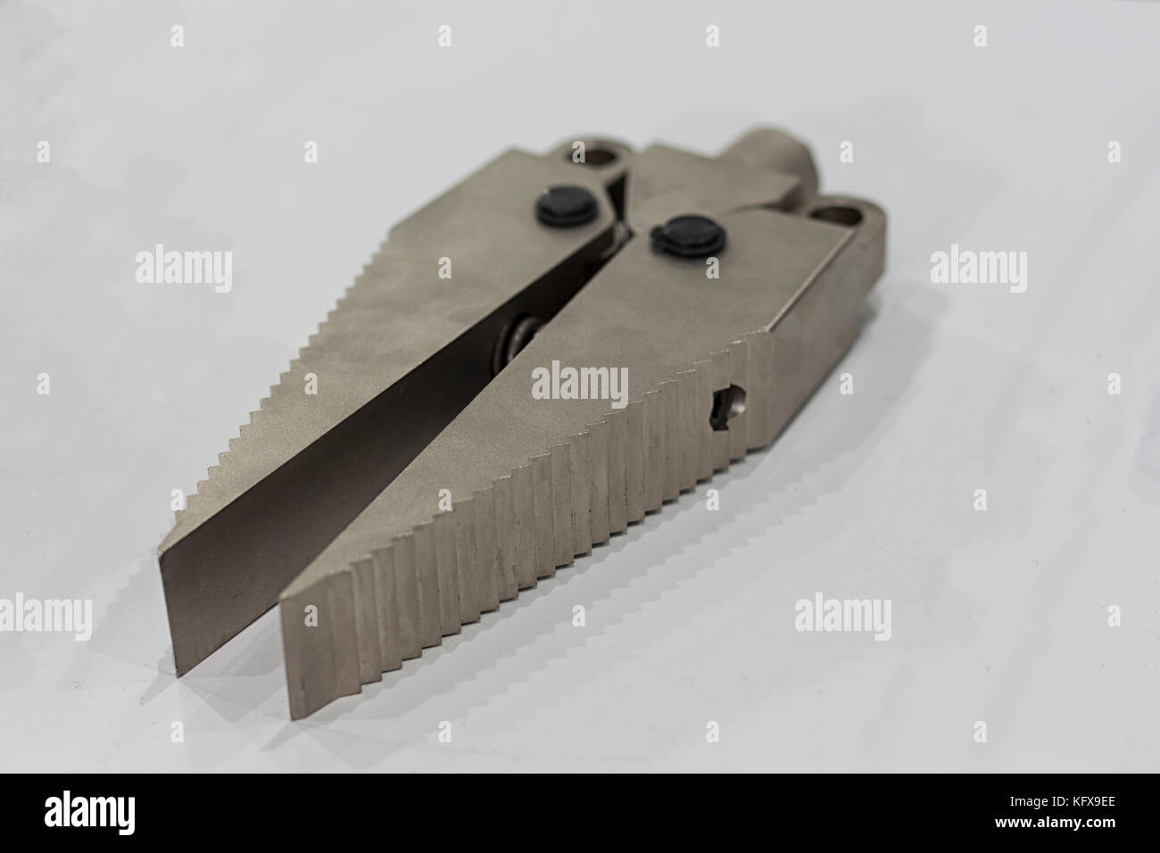 Hydraulic Metal cutter - Jaws cutting tool for saving people in vehicle Stock Photo