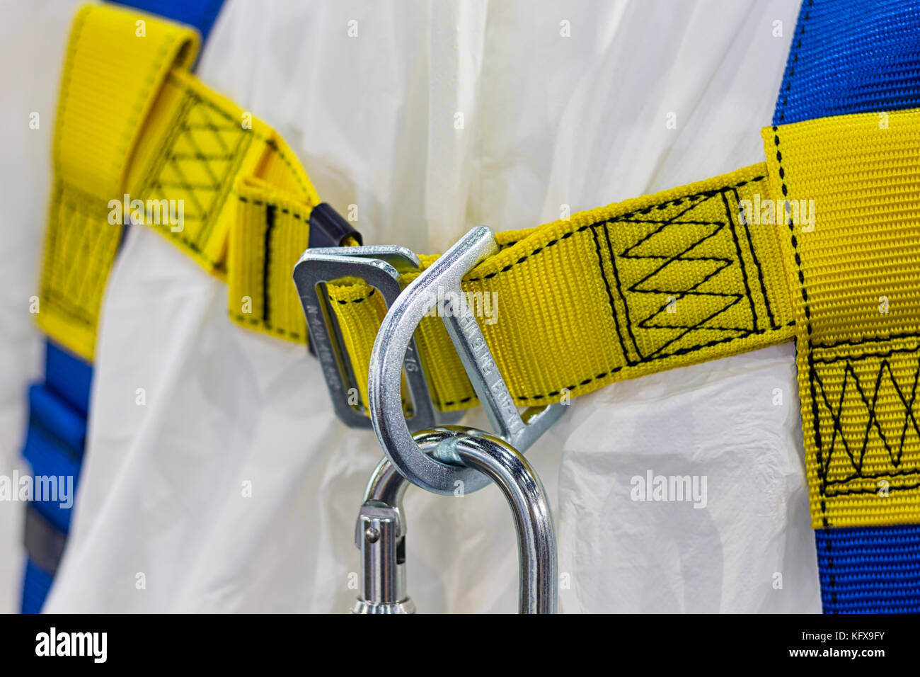 Carabiner for Climbing harness ;Quick Release ; Close up Stock Photo
