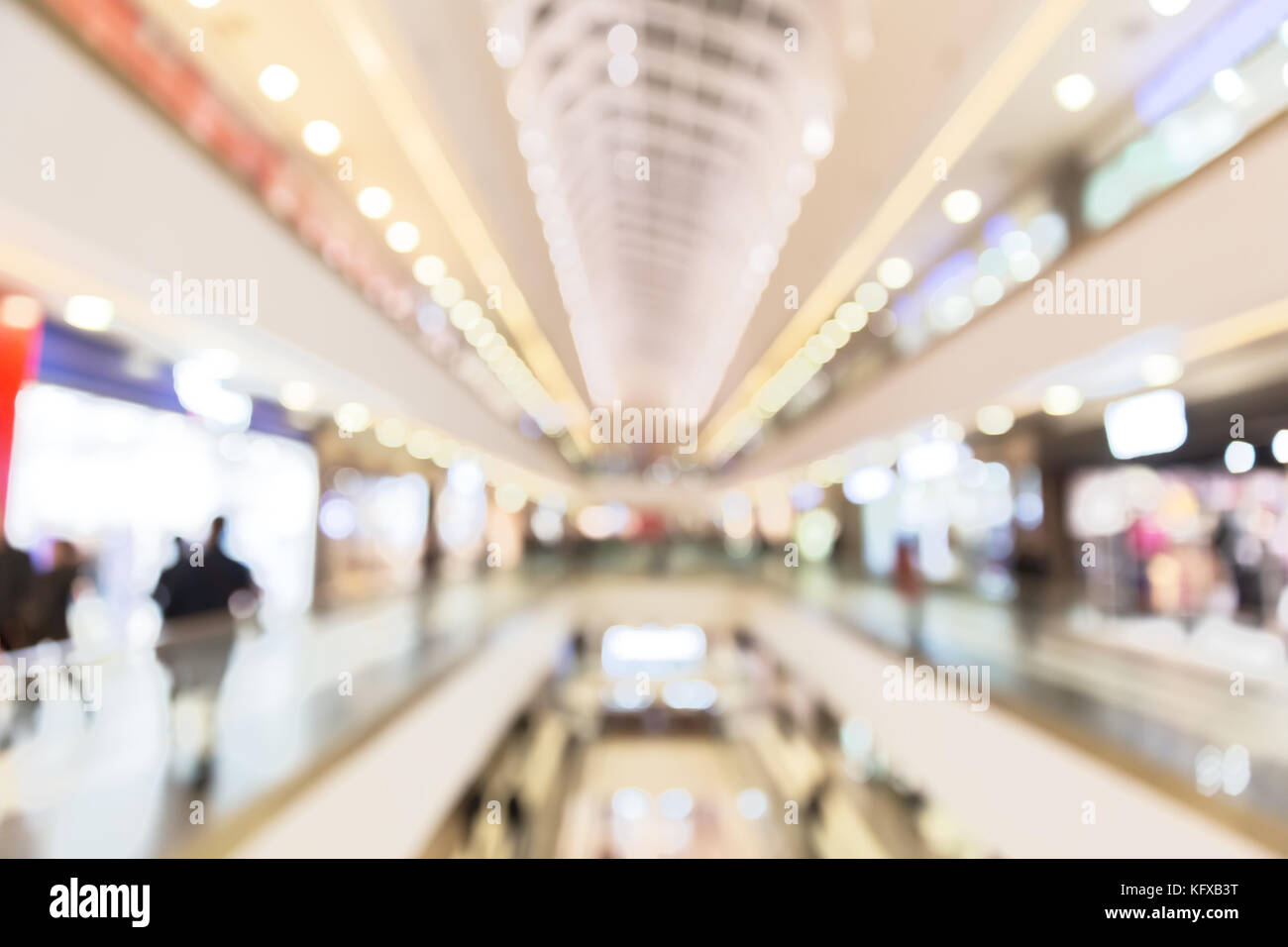 Abstract blur shopping mall with bokeh light for your background Stock Photo