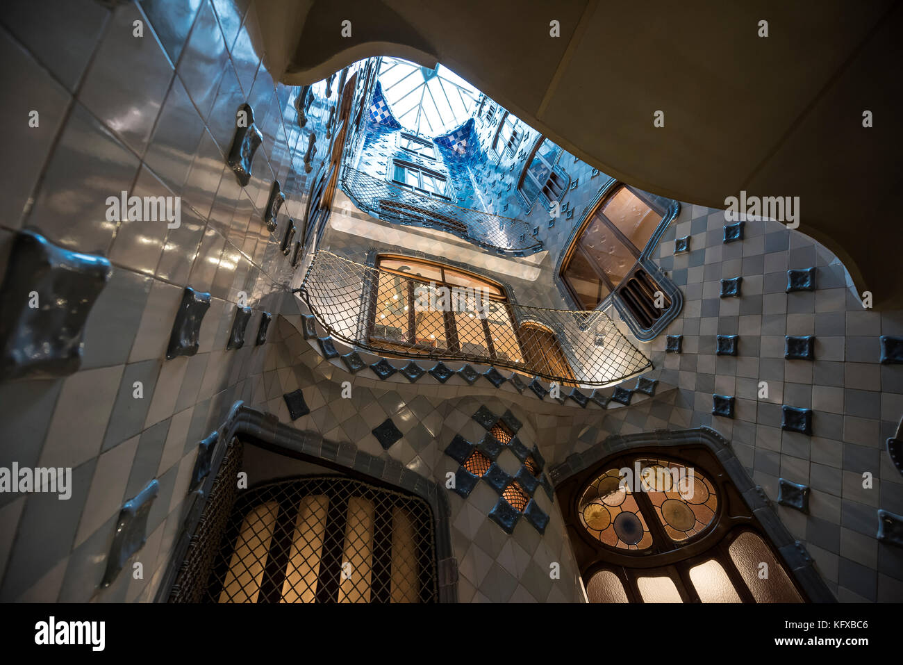 Interior view of Casa Batllo in Barcelona Stock Photo