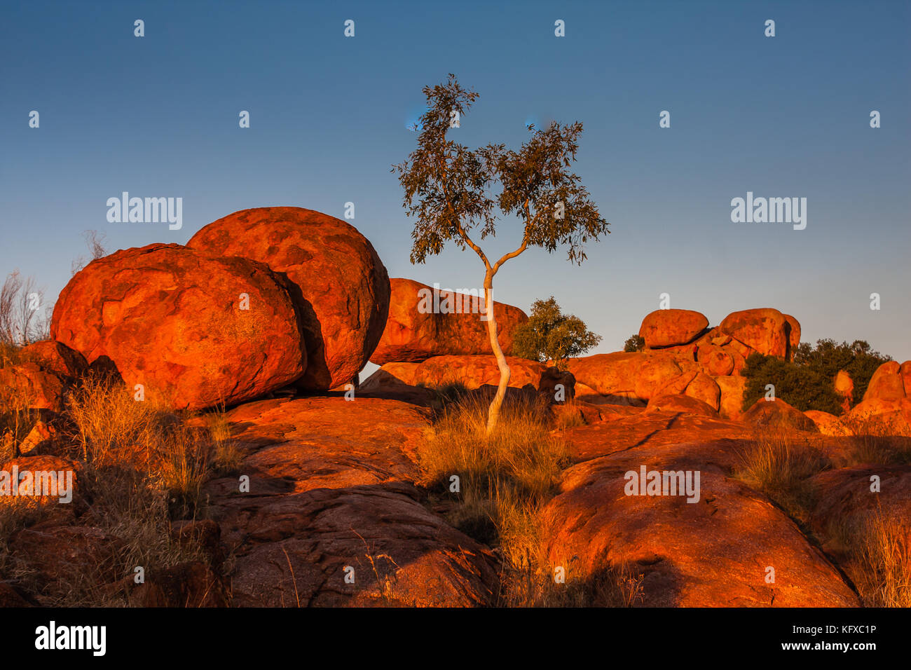 Devils Marbles at sunset Stock Photo