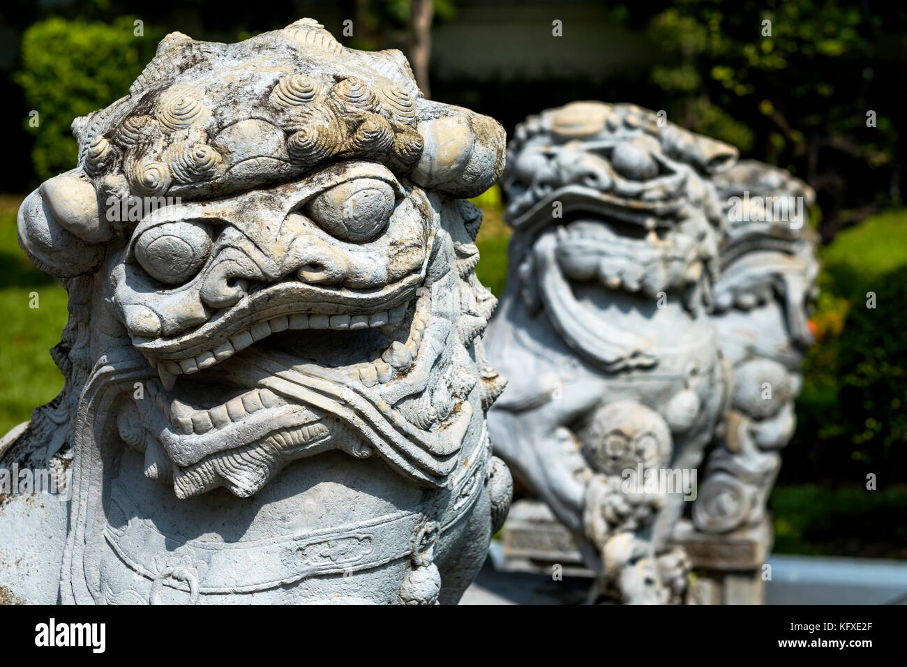 Statue of Chinese Foo Dog Stock Photo