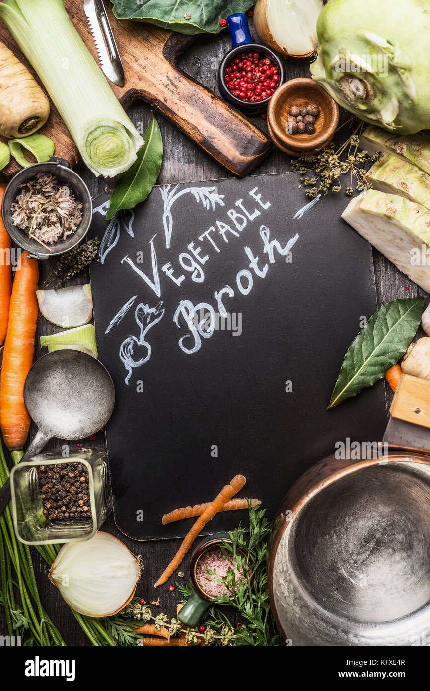 Food background for Healthy Vegetable broth cooking recipes with ...