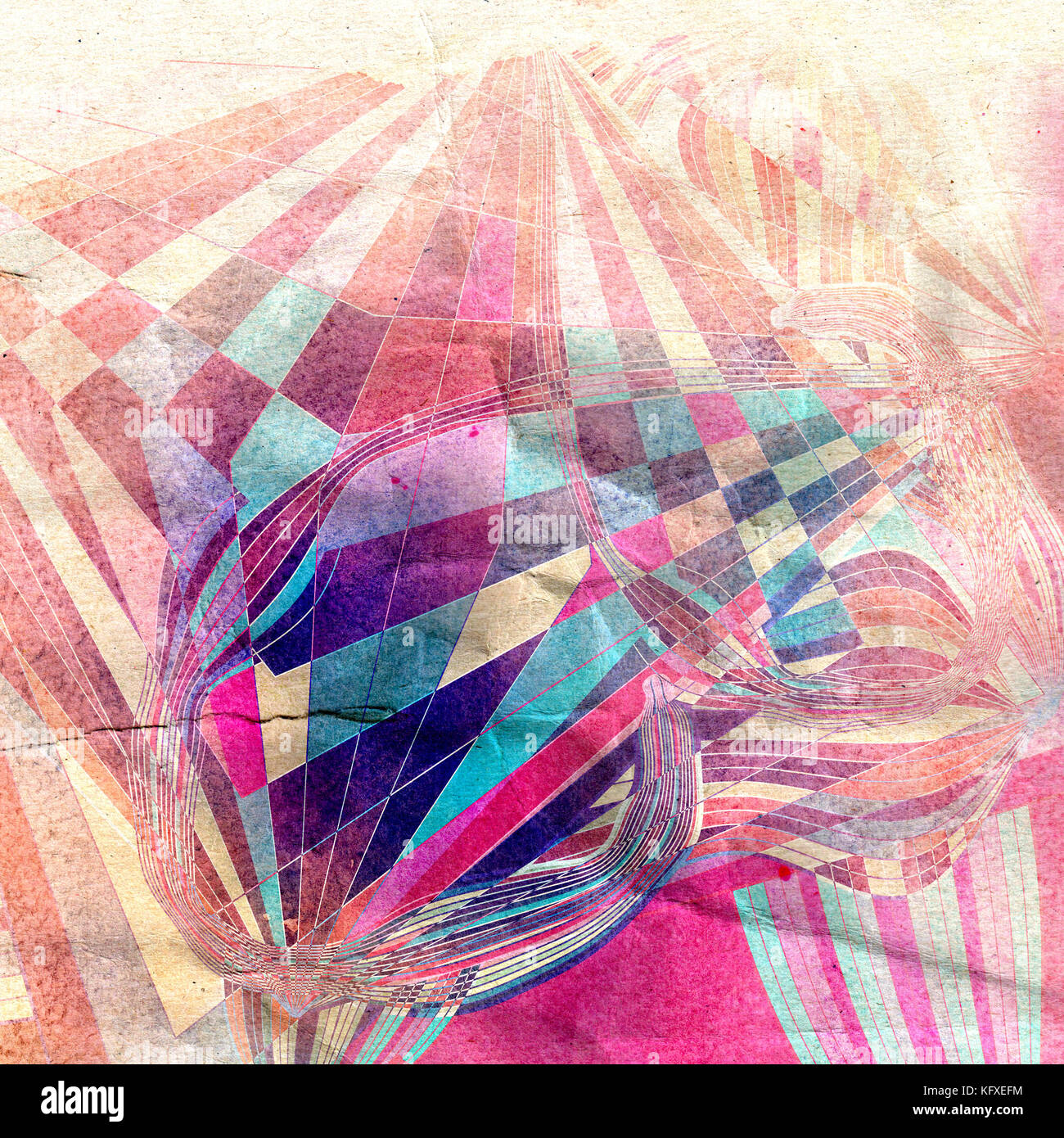 Abstract color watercolor background from geometric shapes Stock Photo ...