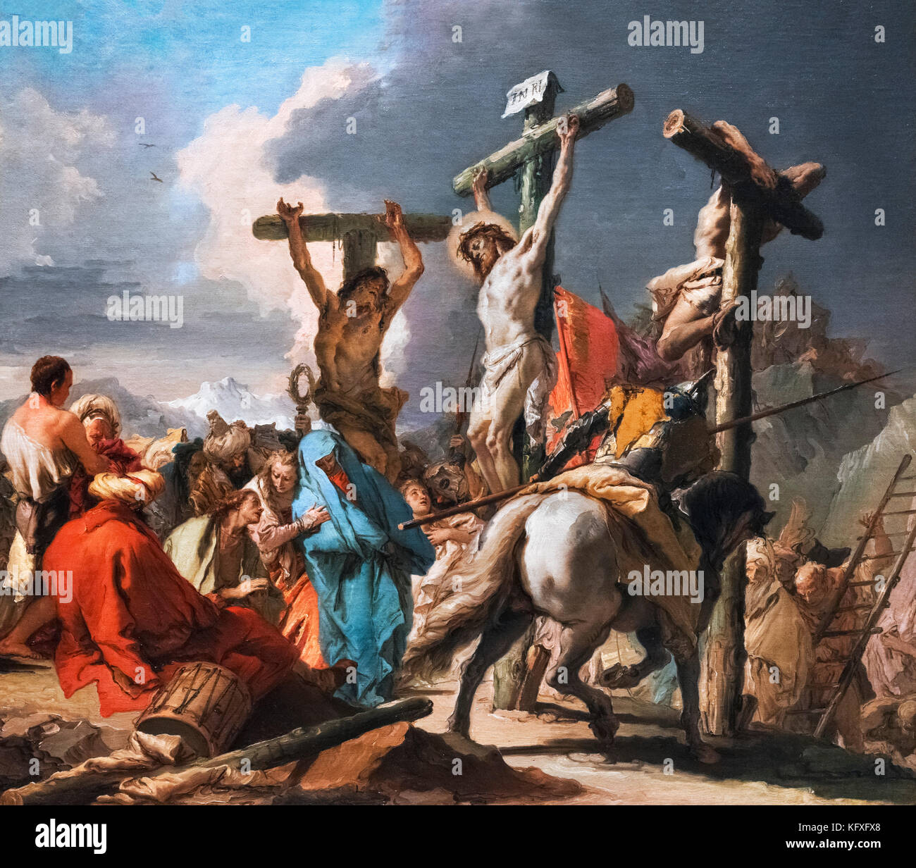 Crucifixion by Giambattista Tiepolo (1696-1770) and Giandomenico Tiepolo (1727-1804), oil on canvas, c.1745-50 Stock Photo