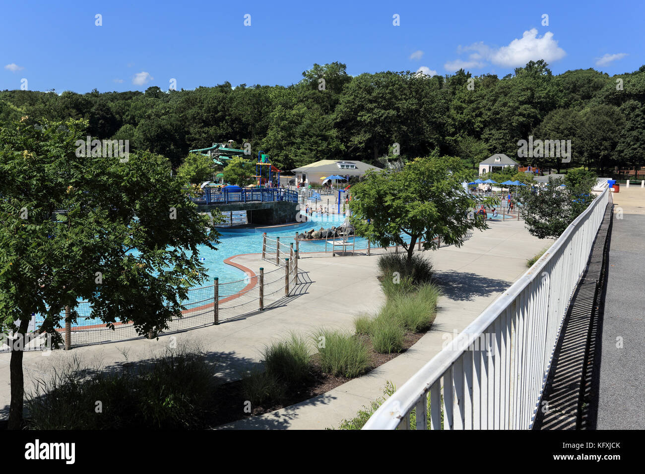 Waterpark at tibbetts Brook park Yonkers New York Stock Photo