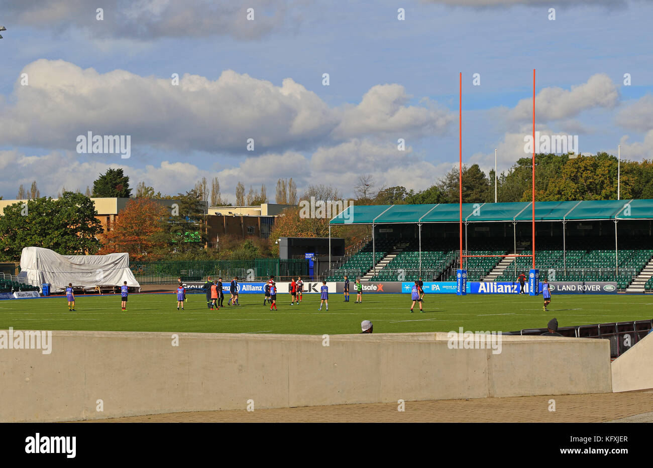Allianz Park stadium, home of the Saracens Rugby team, Barnet Copthall, UK Stock Photo