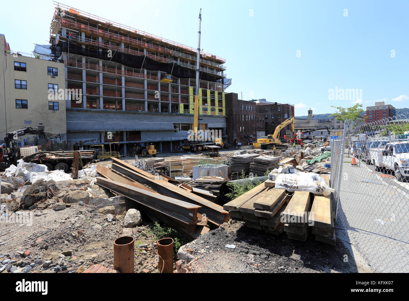 Construction site downtown Yonkers New York Stock Photo Alamy
