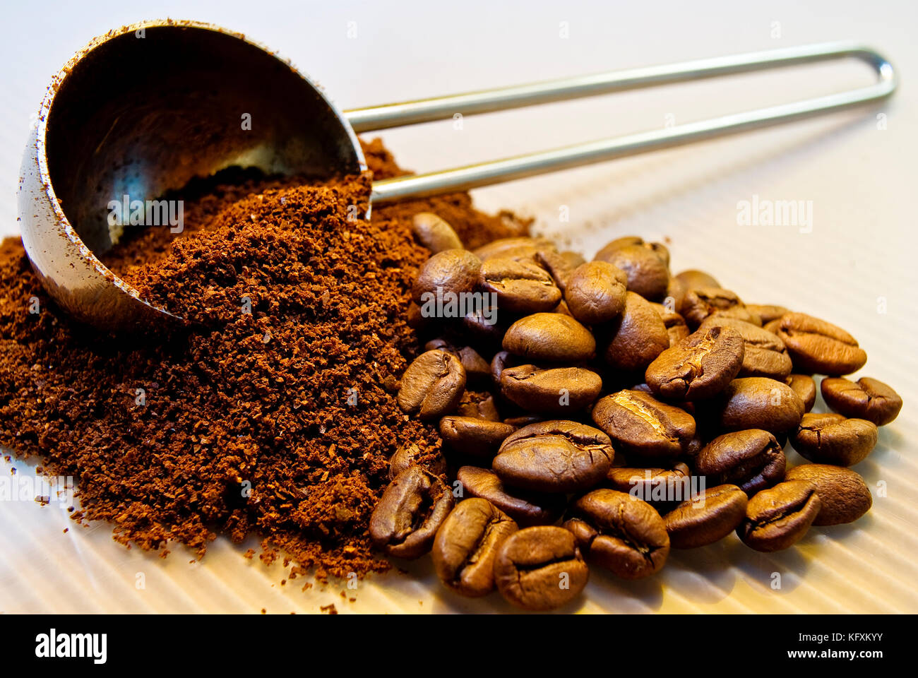Coffee, beans and ground. Stock Photo