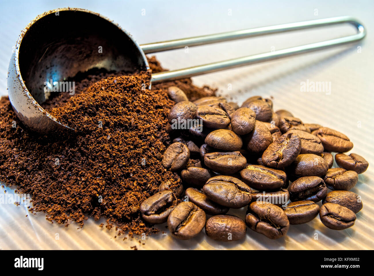 Coffee, beans and ground Stock Photo Alamy