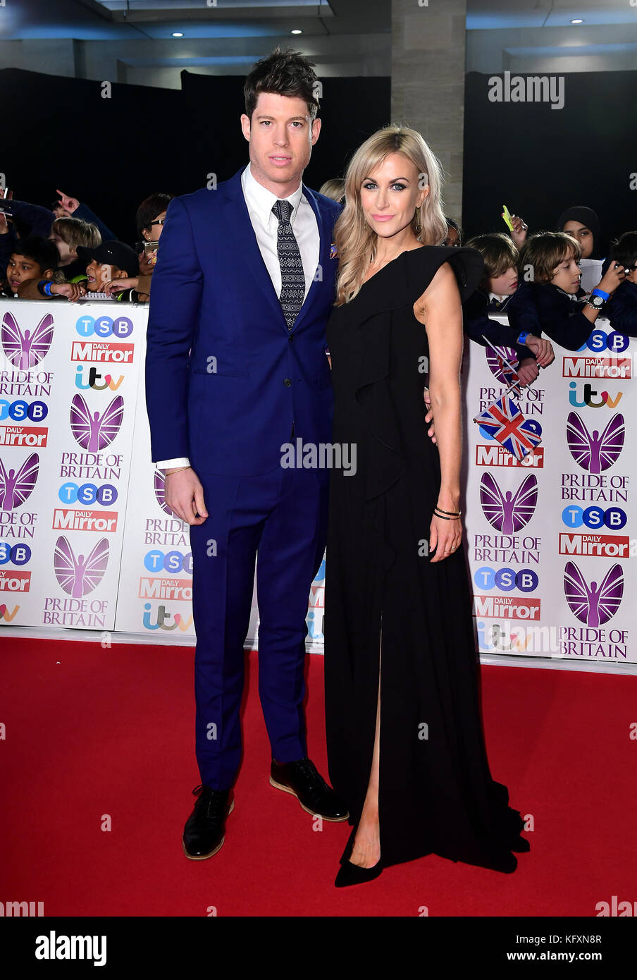 Katherine Kelly and husband Ryan Clark attending The Pride of Britain Awards 2017, at Grosvenor House, Park Street, London. Picture Date: Monday 30 October. Photo credit should read: Ian West/PA Wire Stock Photo