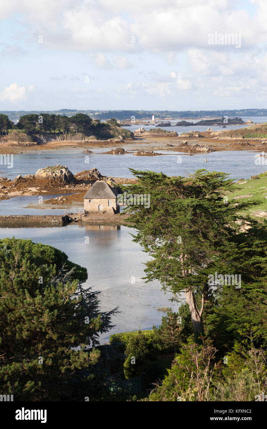The Birlot Tide Mill Seen From The St Michel Chapel Vantage