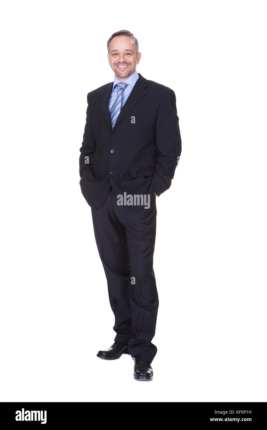 Portrait Of A Happy Business Man Isolated On White Background Stock ...