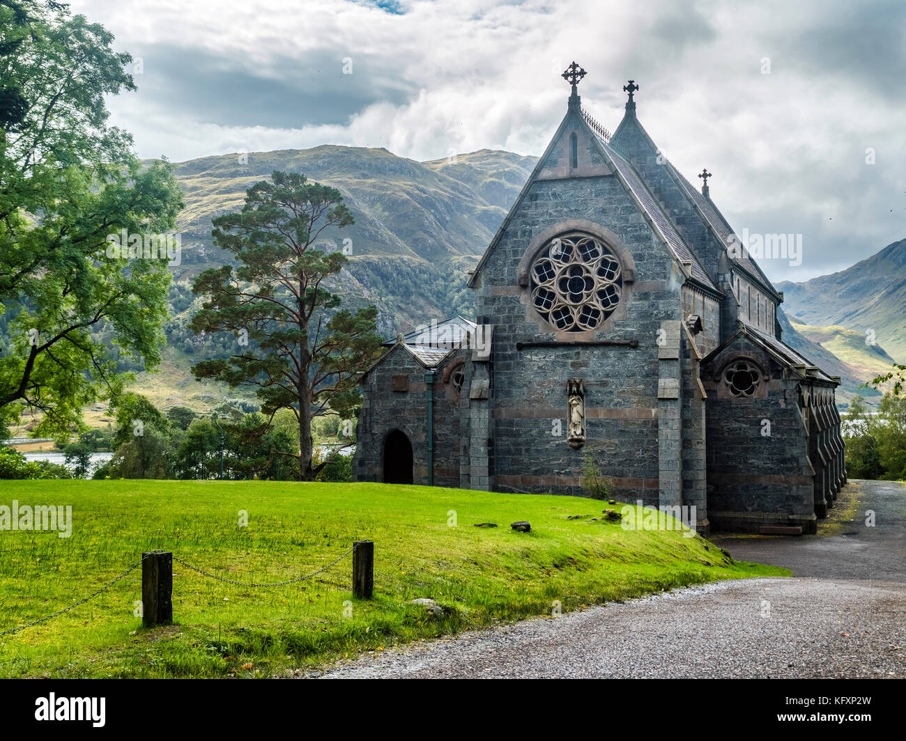 Church of Glenfinnan, Loch Shiel, Highlands, Scotland, Great Britain Stock Photo