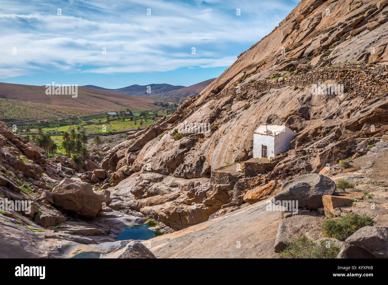 Hermitage of Our Lady of the Pena (Betancuria) Vega de Rio Palmas Betancuria  Fuerteventura Canary Islands Stock Photo - Alamy