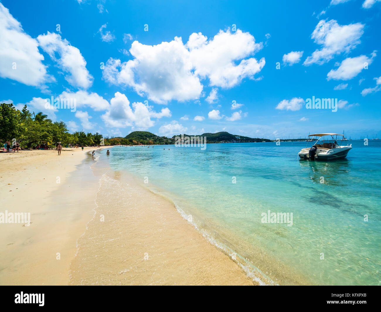 Beach at Club Med Les Boucaniers, Sainte, Anne, Windward Islands, Lesser Antilles, Martinique Stock Photo