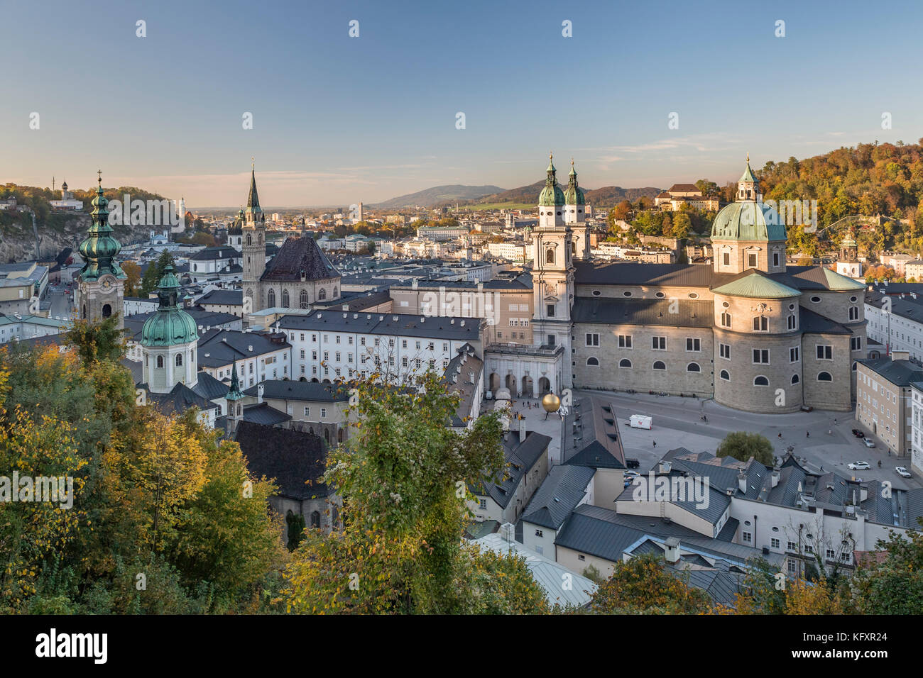 View of Salzburg Cathedral and Old Town, City of Salzburg, Salzburg, Austria Stock Photo