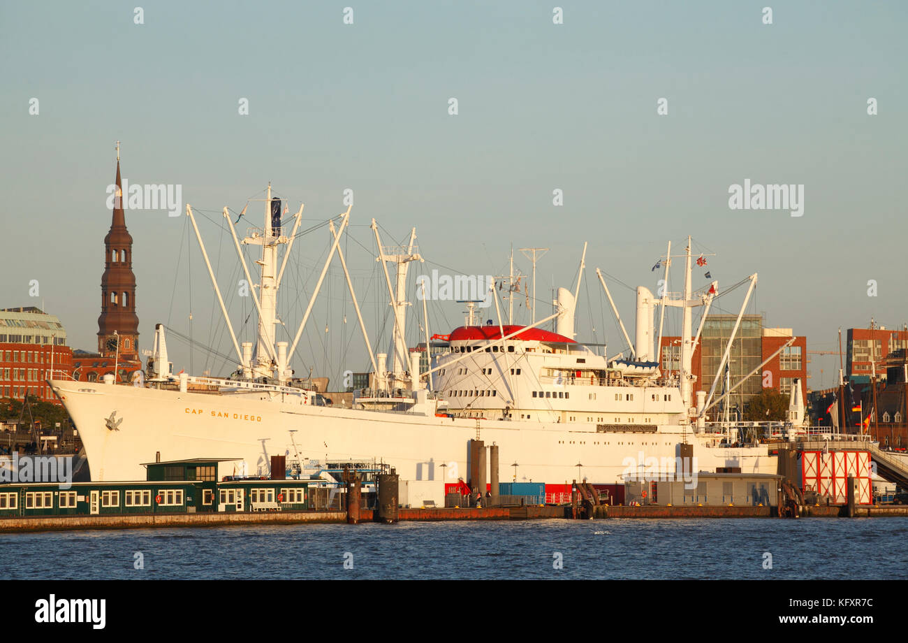 Steamship Steamer Cap San Diego, Hamburg, Germany Stock Photo