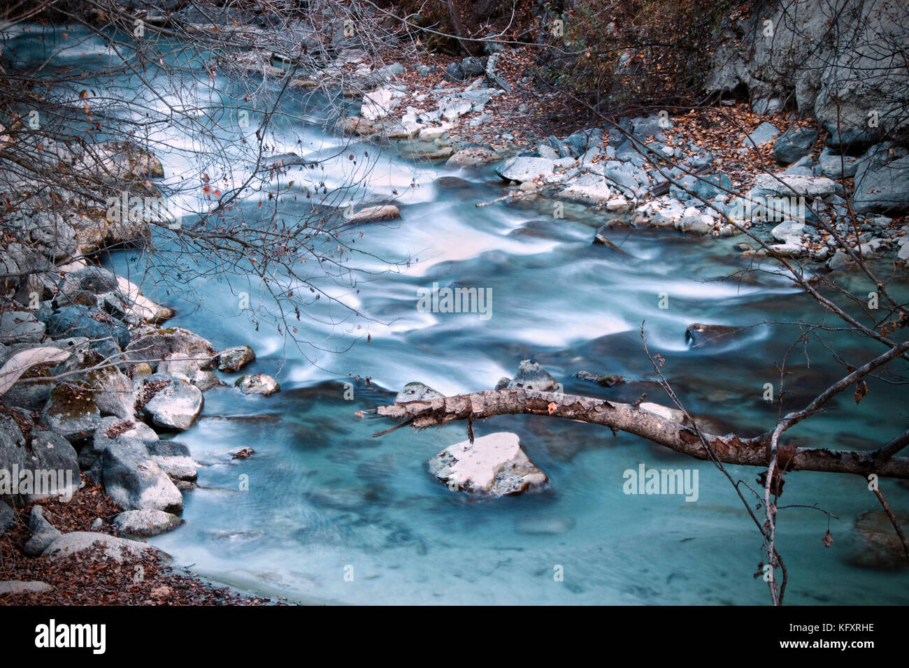 Cold blue river Stock Photo - Alamy