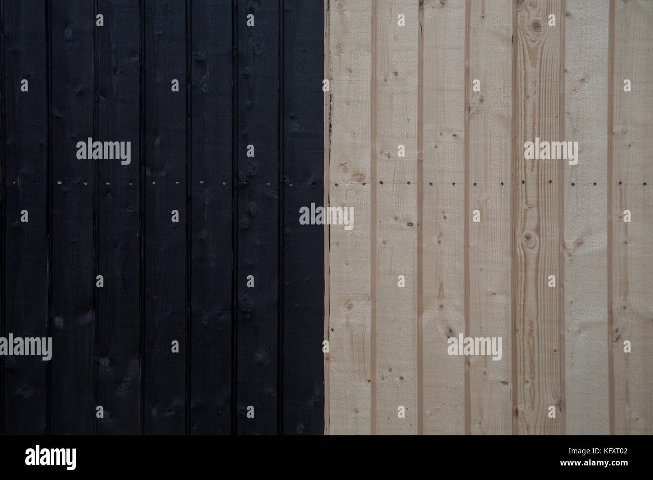 Half painted wooden wall Stock Photo Alamy