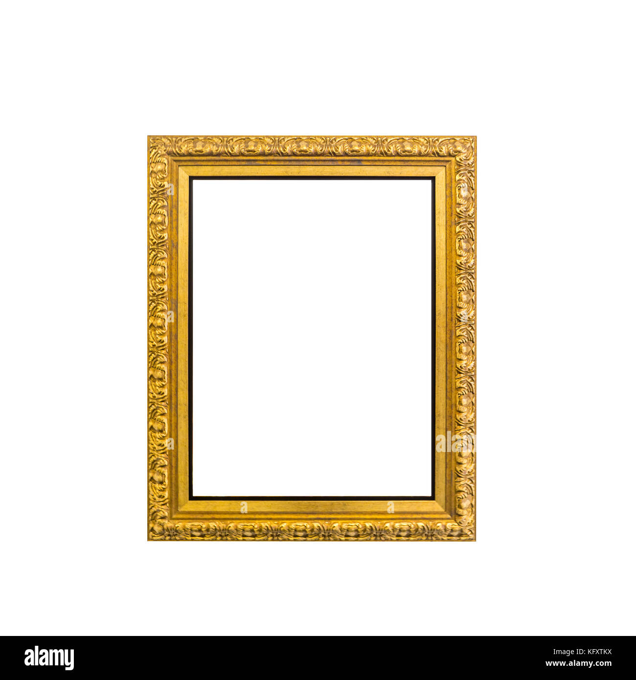 Golden vintage photo frame isolated on white background Stock Photo Alamy
