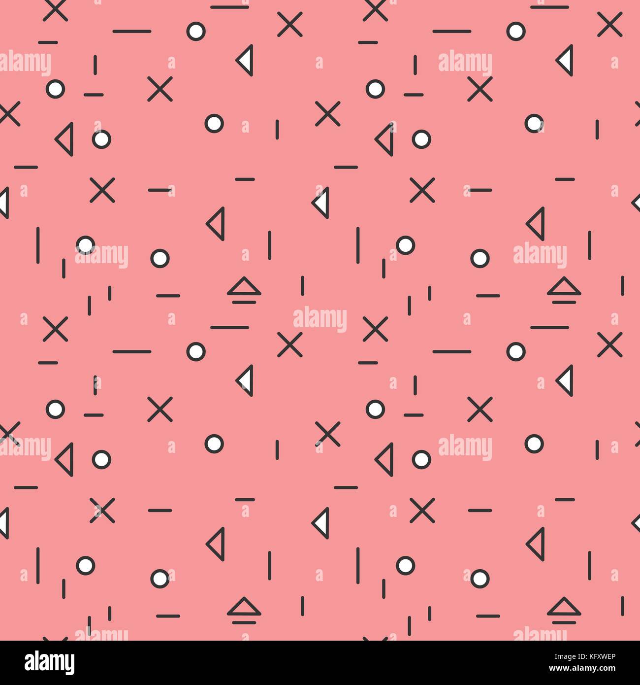 Geometric Seamless Pattern With Plus And Minus Signs On Pink Thin Line ...