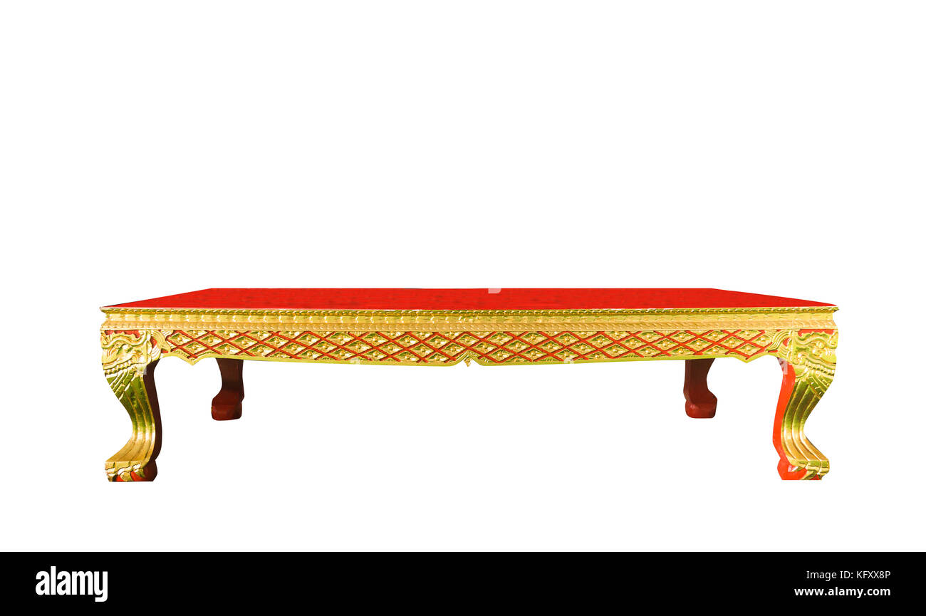 Traditional Thai chair or table isolated on white background Stock Photo