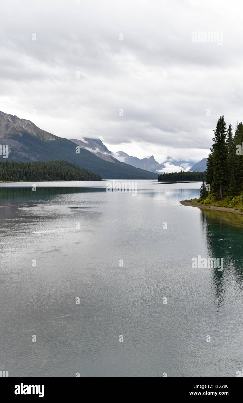 Maligne Lake, Jasper, Alberta, Canada Stock Photo