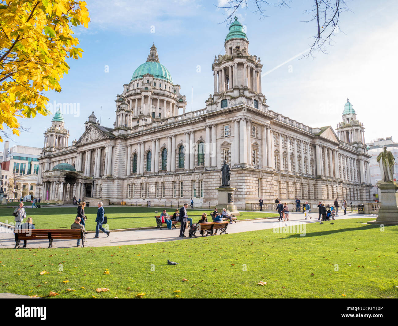 City Hall, Belfast. The City Hall opened in August 1906 when the city was at the height of its prosperity and industrial might. Stock Photo