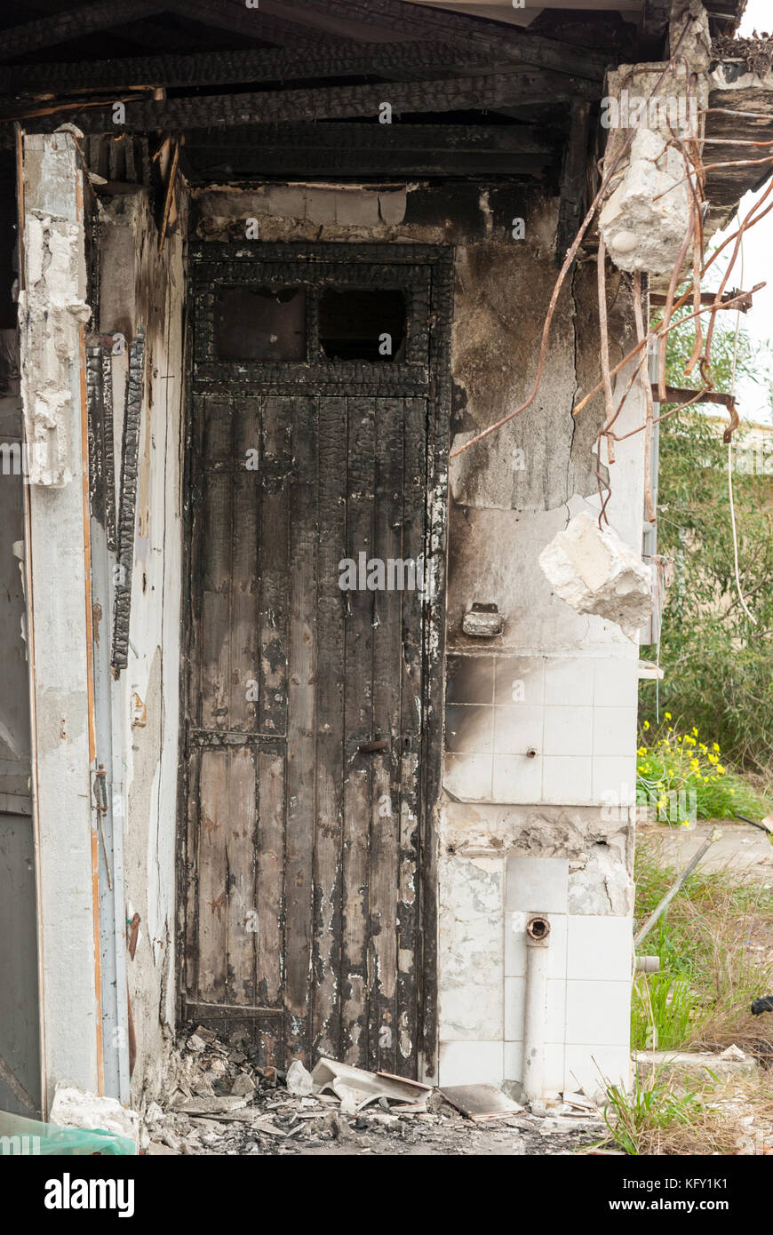 Burned house in abandoned hospital Stock Photo Alamy