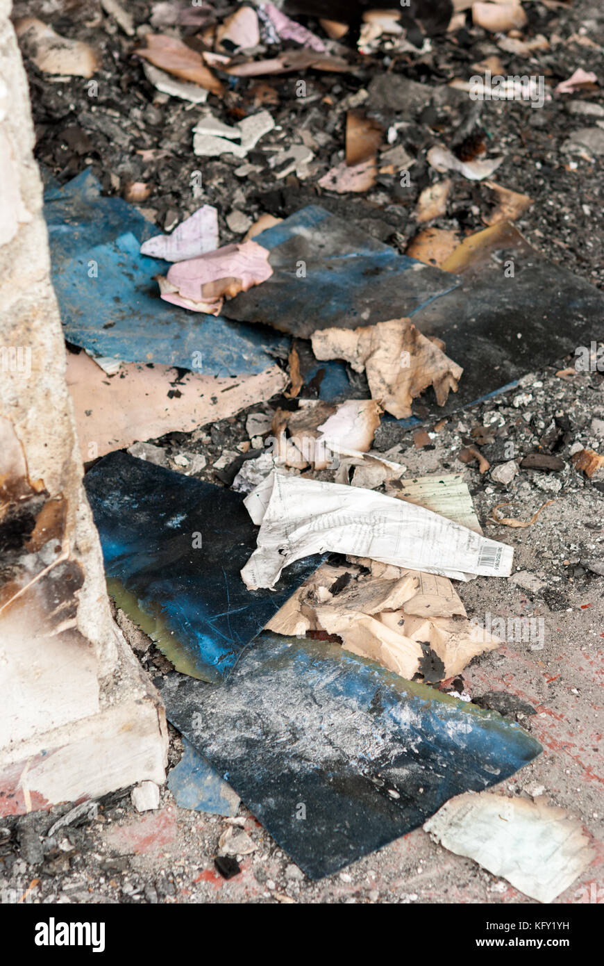 Burned house in abandoned hospital Stock Photo Alamy
