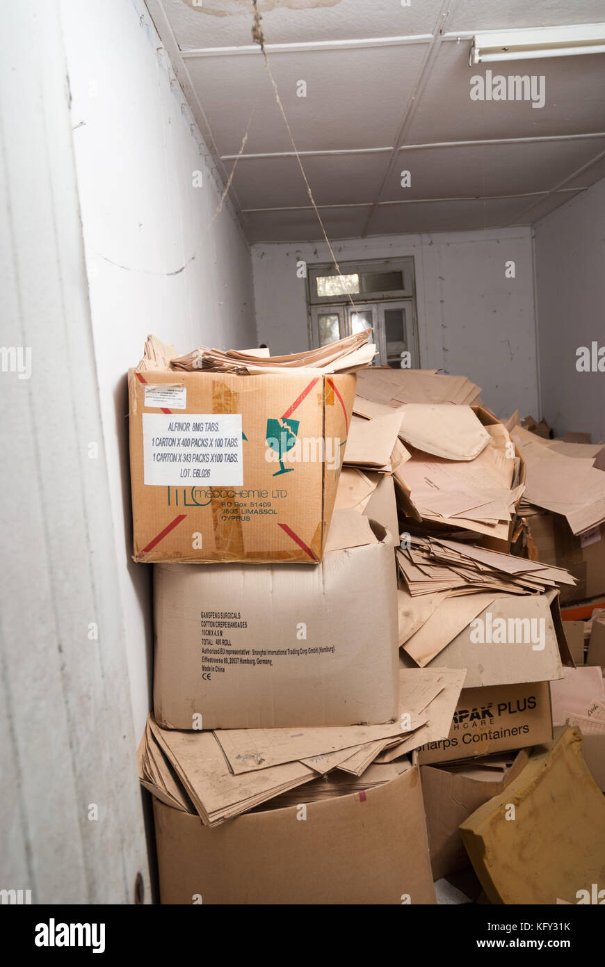 Medical Supplies Room And X Ray Films Archive In Abandoned