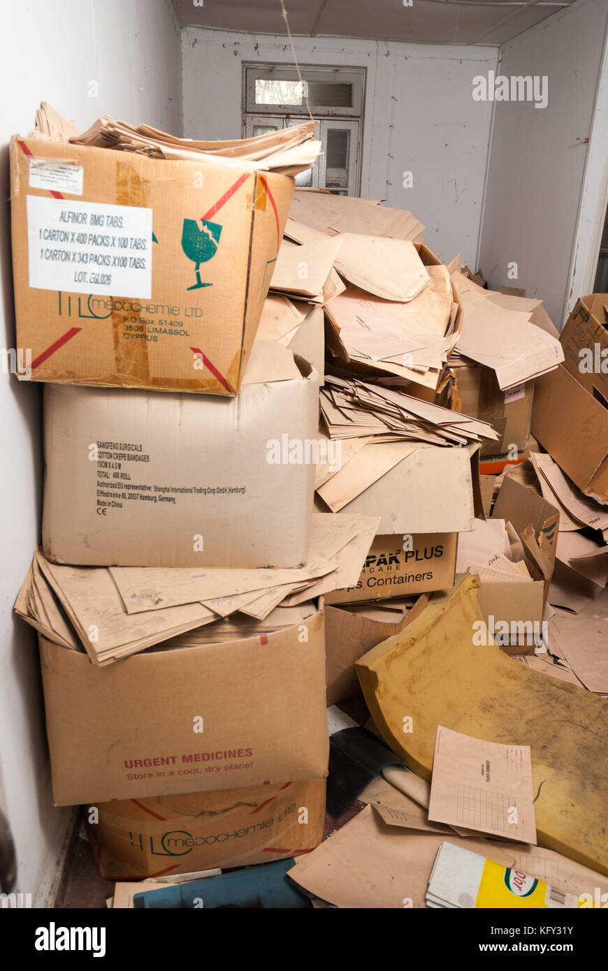 Medical Supplies Room And X Ray Films Archive In Abandoned