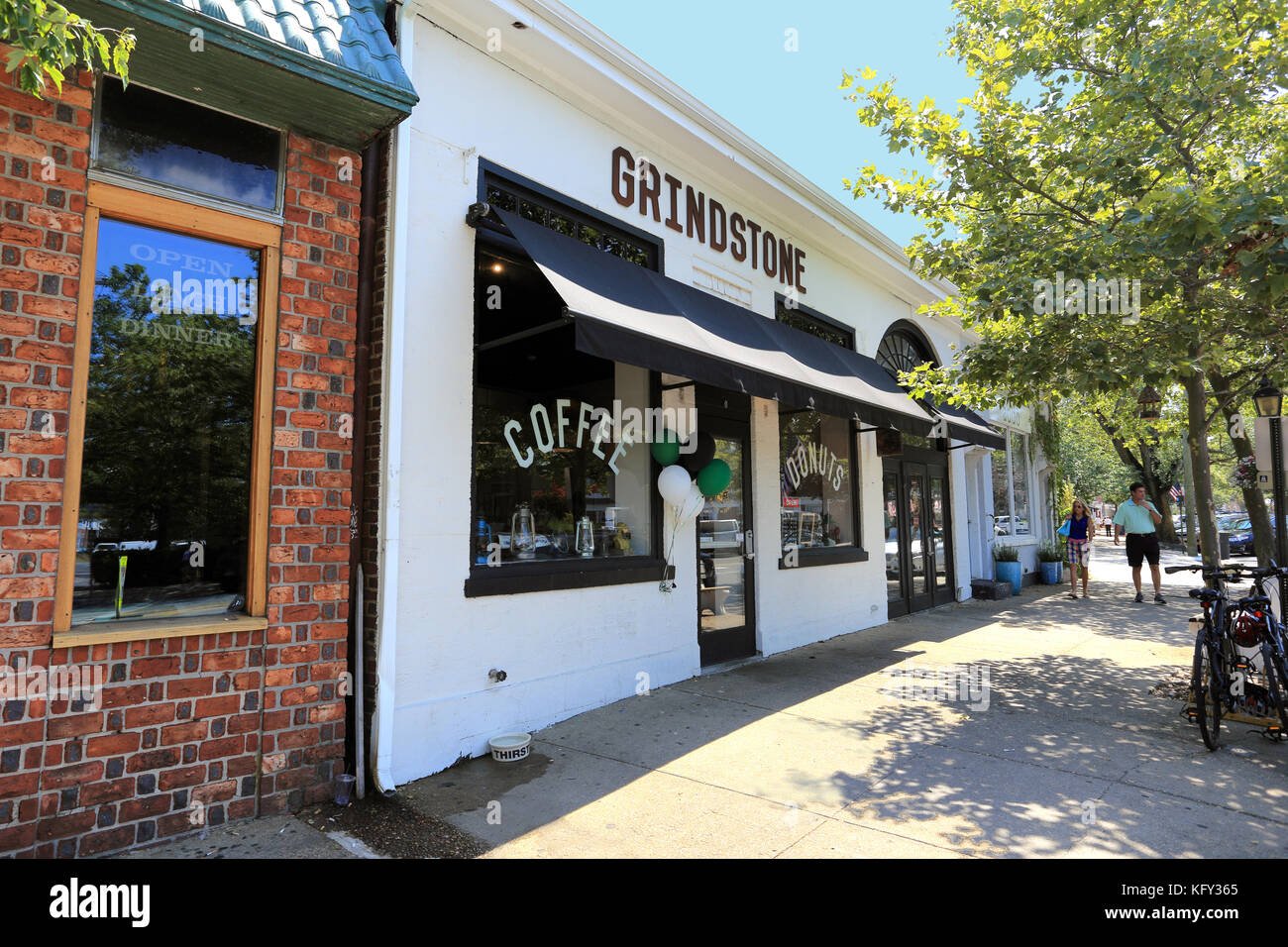 Coffee shop Sag Harbor Long Island New York Stock Photo