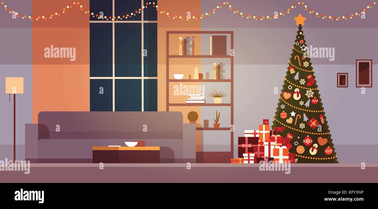 Christmas banner fir garlands Stock Vector Images - Alamy